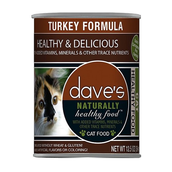 Dave's Naturally Healthy Grain-Free Turkey Formula Wet Cat Food - 12.5oz