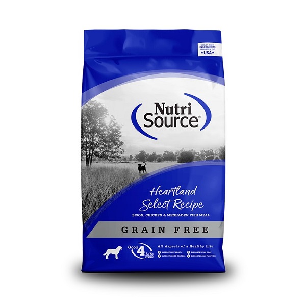 NutriSource Heartland Select Bison, Chicken, and Fish Meal Grain Free Dog Food