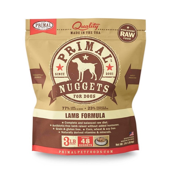 PRIMAL Nuggets Lamb Formula Dog Food - 3lb