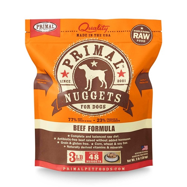 PRIMAL Nuggets Beef Formula Dog Food - 3lb