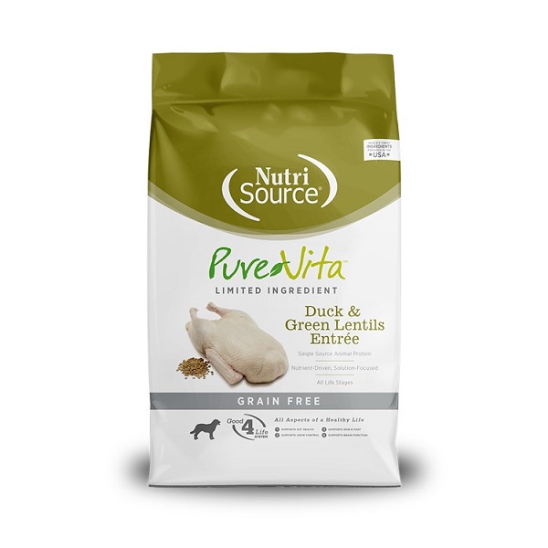 NutriSource Pure Vita Grain Free Duck & Green Lentils Entrée Dog Food