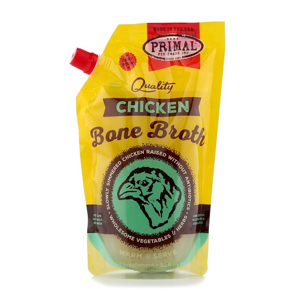 PRIMAL Quality Chicken Bone Broth Pet Food Supplement - 20oz
