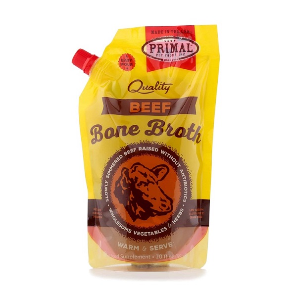 PRIMAL Quality Beef Bone Broth Pet Food Supplement - 20oz