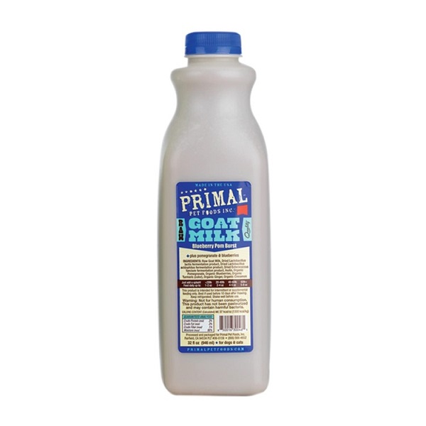 PRIMAL Blueberry Pom Burst Raw Goat Milk Pet Supplement - 32oz