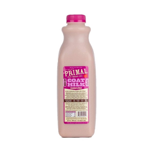 PRIMAL Cranberry Blast Raw Goat Milk Pet Supplement - 32oz