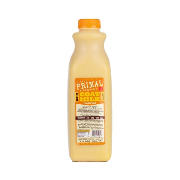 PRIMAL Pumpkin Spice Raw Goat Milk Pet Supplement - 32oz