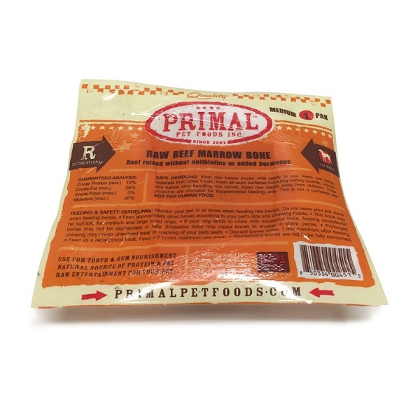 PRIMAL Raw Beef Marrow Bone Dog Treat - Medium