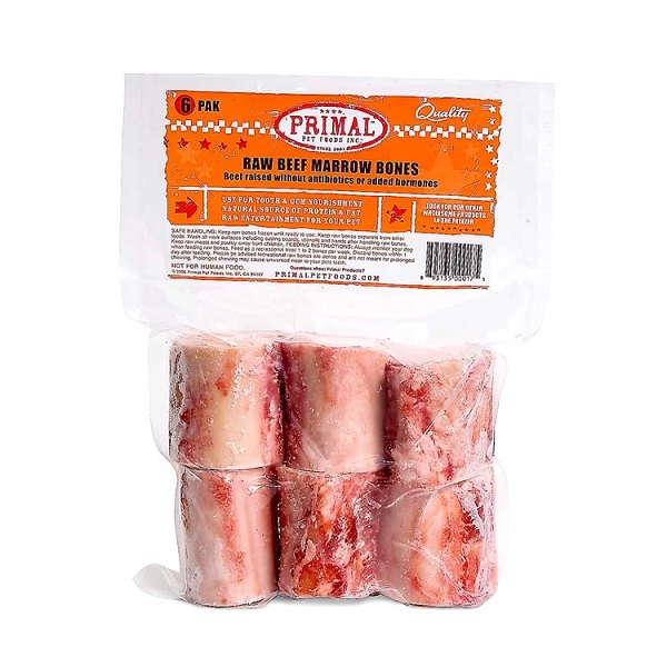 PRIMAL Raw Beef Marrow Bone 2" Dog Treats - 6pk 