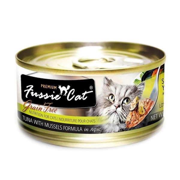 Fussie Cat Premium Grain Free Tuna with Mussels Canned Cat Food - 2.8oz
