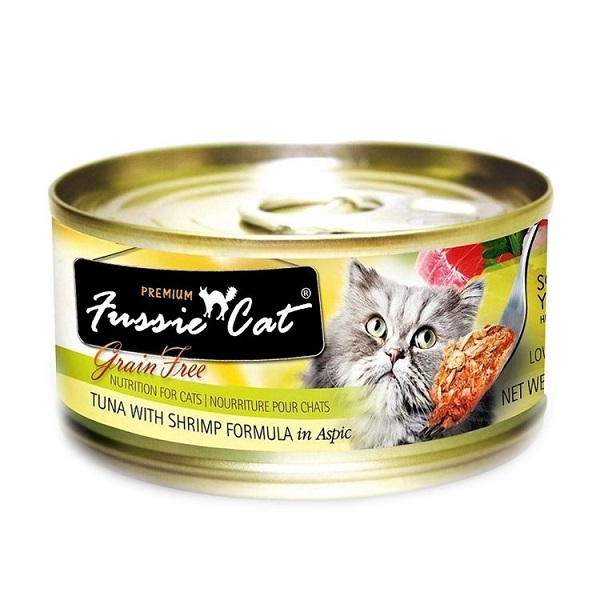 Fussie Cat Premium Grain Free Tuna with Shrimp Canned Cat Food - 2.8oz