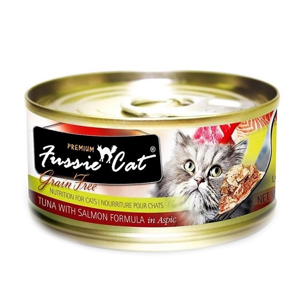 Fussie Cat Premium Grain Free Tuna and Salmon Canned Cat Food - 2.8oz