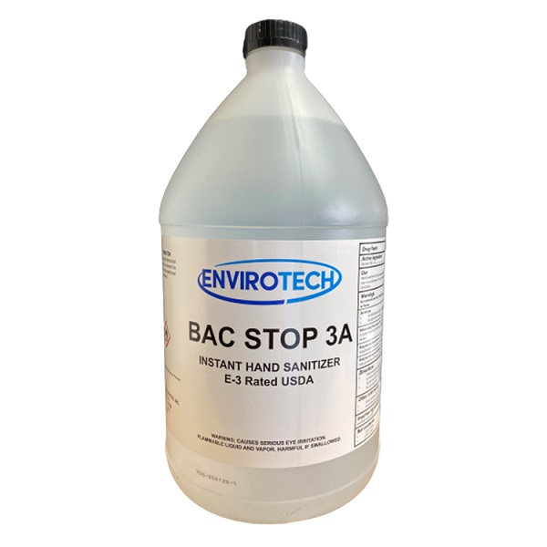 Enviro Tech BAC STOP 3A Instant Gel Hand Sanitizer - 1 Gallon