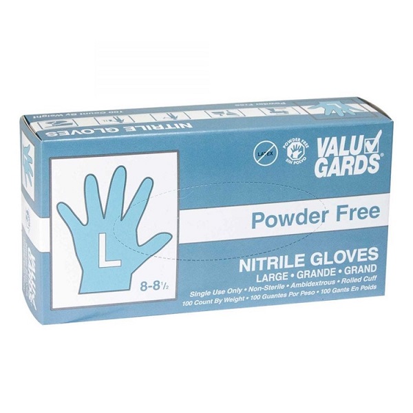 HandGards ValuGards Nitrile White Disposable Gloves - Large (100ct)